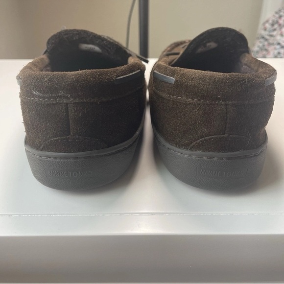 Minnetonka Men's Casey Moccasin Slippers Chocolate Sz 10 - Picture 4 of 8